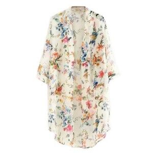Nicesee Casual Boho Floral Printed Kimino Sz 18/20